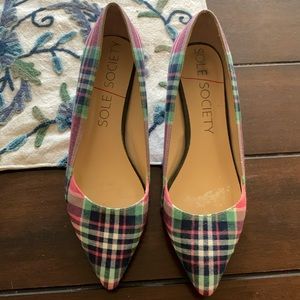 Sole society plaid pumps